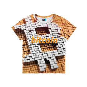 Детская футболка 3D с принтом BITCOIN в Кировске, 100% гипоаллергенный полиэфир | прямой крой, круглый вырез горловины, длина до линии бедер, чуть спущенное плечо, ткань немного тянется | Тематика изображения на принте: bitcoin | btc | coin | crypto | ethereum | miner | mining | money | orange | биткоин | валюта | деньги | известные | криптовалюта | логотип | майнинг | монета | надписи.cash | оранжевый | цвет | цифровое золото | эфир