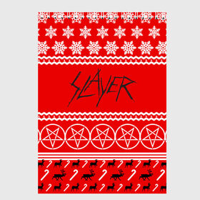 Скетчбук с принтом Праздничный Slayer в Кировске, 100% бумага
 | 48 листов, плотность листов — 100 г/м2, плотность картонной обложки — 250 г/м2. Листы скреплены сверху удобной пружинной спиралью | Тематика изображения на принте: slayer | группа | гэри холт | знак | керри кинг | красный | метал | музыка | надпись | новогодний | новый год | песни | пол бостаф | праздник | рождество | рок | слаер | слайер | слеар | слеер | слейр | слеяр