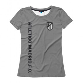 Женская футболка 3D с принтом Atletico Madrid 2018 Vintage в Кировске, 100% полиэфир ( синтетическое хлопкоподобное полотно) | прямой крой, круглый вырез горловины, длина до линии бедер | Тематика изображения на принте: 