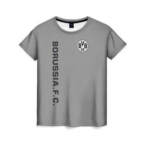 Женская футболка 3D с принтом FC Borussia 2018 Vintage в Кировске, 100% полиэфир ( синтетическое хлопкоподобное полотно) | прямой крой, круглый вырез горловины, длина до линии бедер | borussia dortmund | fc | спорт | спортивные | футбол | футбольный клуб