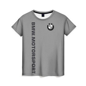 Женская футболка 3D с принтом BMW Vintage в Кировске, 100% полиэфир ( синтетическое хлопкоподобное полотно) | прямой крой, круглый вырез горловины, длина до линии бедер | bmw | автомобиль | автомобильные | бмв | машины