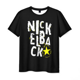 Мужская футболка 3D с принтом Nickelback в Кировске, 100% полиэфир | прямой крой, круглый вырез горловины, длина до линии бедер | nickelback | никелбек | никл бек