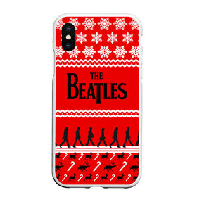 Чехол для iPhone XS Max матовый с принтом Праздничный The Beatles в Кировске, Силикон | Область печати: задняя сторона чехла, без боковых панелей | beatles | the beatles | бител | битлз | битлс | битлы | группа | джон леннон | джордж харрисон | жуки | знак | красный | ливерпульская четвёрка | мерсибит | надпись | новогодний | новый год | пол маккартни | поп