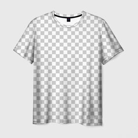 Мужская футболка 3D с принтом Прозрачность в Кировске, 100% полиэфир | прямой крой, круглый вырез горловины, длина до линии бедер | opacity | photoshop | transparent | белый | дизайнер | квадратики | клетки | паттрен | прозрачный | серый | фотошоп