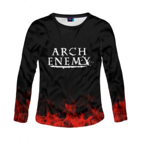 Женский лонгслив 3D с принтом Arch Enemy в Кировске, 100% полиэстер | длинные рукава, круглый вырез горловины, полуприлегающий силуэт | arch enemy | band | metal | music | rock | атрибутика | группа | метал | музыка | рок