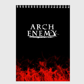 Скетчбук с принтом Arch Enemy в Кировске, 100% бумага
 | 48 листов, плотность листов — 100 г/м2, плотность картонной обложки — 250 г/м2. Листы скреплены сверху удобной пружинной спиралью | arch enemy | band | metal | music | rock | атрибутика | группа | метал | музыка | рок