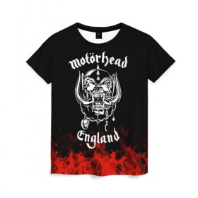 Женская футболка 3D с принтом Motorhead в Кировске, 100% полиэфир ( синтетическое хлопкоподобное полотно) | прямой крой, круглый вырез горловины, длина до линии бедер | band | metal | motorhead | music | rock | атрибутика | группа | метал | музыка | рок