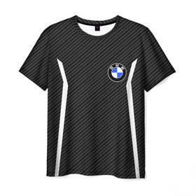 Мужская футболка 3D с принтом BMW Motorsport Carbon в Кировске, 100% полиэфир | прямой крой, круглый вырез горловины, длина до линии бедер | bmw | bmw motorsport | bmw performance | carbon | m | motorsport | performance | sport | бмв | карбон | моторспорт | спорт