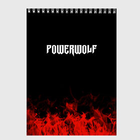 Скетчбук с принтом Powerwolf в Кировске, 100% бумага
 | 48 листов, плотность листов — 100 г/м2, плотность картонной обложки — 250 г/м2. Листы скреплены сверху удобной пружинной спиралью | Тематика изображения на принте: band | metal | music | powerwolf | rock | атрибутика | группа | метал | музыка | рок