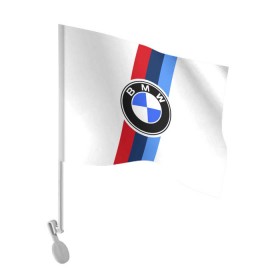 Флаг для автомобиля с принтом BMW 2018 M Sport в Кировске, 100% полиэстер | Размер: 30*21 см | bmw | bmw motorsport | bmw performance | carbon | m | motorsport | performance | sport | бмв | карбон | моторспорт | спорт