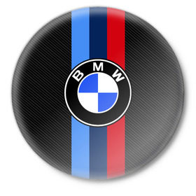 Значок с принтом BMW Motorsport Carbon в Кировске,  металл | круглая форма, металлическая застежка в виде булавки | bmw | bmw motorsport | bmw performance | carbon | m | motorsport | performance | sport | бмв | карбон | моторспорт | спорт