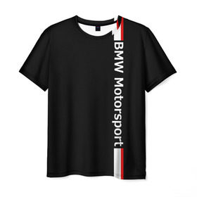 Мужская футболка 3D с принтом BMW Motorsport в Кировске, 100% полиэфир | прямой крой, круглый вырез горловины, длина до линии бедер | Тематика изображения на принте: bmw | бмв | марка | машины