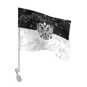 Флаг для автомобиля с принтом RUSSIA - Black Collection в Кировске, 100% полиэстер | Размер: 30*21 см | russia | герб | двуглавый орел | патриот | россия