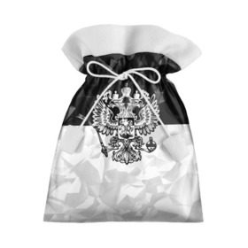 Подарочный 3D мешок с принтом RUSSIA - Black Collection в Кировске, 100% полиэстер | Размер: 29*39 см | russia | герб | двуглавый орел | патриот | россия