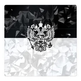 Магнитный плакат 3Х3 с принтом RUSSIA - Black Collection в Кировске, Полимерный материал с магнитным слоем | 9 деталей размером 9*9 см | russia | герб | двуглавый орел | патриот | россия