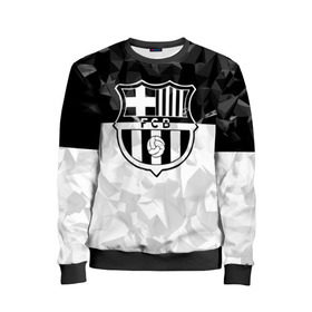 Детский свитшот 3D с принтом FC Barca Black Collection в Кировске, 100% полиэстер | свободная посадка, прямой крой, мягкая тканевая резинка на рукавах и понизу свитшота | fc barcelona | fcb | барселона | спорт | спортивные | футбол | футбольный клуб