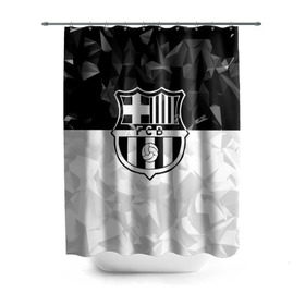 Штора 3D для ванной с принтом FC Barca Black Collection в Кировске, 100% полиэстер | плотность материала — 100 г/м2. Стандартный размер — 146 см х 180 см. По верхнему краю — пластиковые люверсы для креплений. В комплекте 10 пластиковых колец | fc barcelona | fcb | барселона | спорт | спортивные | футбол | футбольный клуб