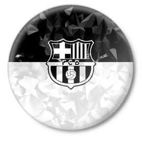 Значок с принтом FC Barca Black Collection в Кировске,  металл | круглая форма, металлическая застежка в виде булавки | fc barcelona | fcb | барселона | спорт | спортивные | футбол | футбольный клуб