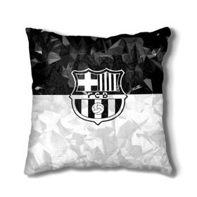 Подушка 3D с принтом FC Barca Black Collection в Кировске, наволочка – 100% полиэстер, наполнитель – холлофайбер (легкий наполнитель, не вызывает аллергию). | состоит из подушки и наволочки. Наволочка на молнии, легко снимается для стирки | Тематика изображения на принте: fc barcelona | fcb | барселона | спорт | спортивные | футбол | футбольный клуб