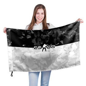 Флаг 3D с принтом CS GO Black Collection в Кировске, 100% полиэстер | плотность ткани — 95 г/м2, размер — 67 х 109 см. Принт наносится с одной стороны | counter strike | cs | cs go | global | go.offensive | шутер