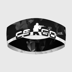 Повязка на голову 3D с принтом CS GO BLACK WHITE GEOMETRY в Кировске,  |  | counter strike | cs | cs go | global | go.offensive | шутер