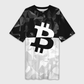 Платье-футболка 3D с принтом BITCOIN Black Collection в Кировске,  |  | bitcoin | btc | crypto | miner | mining | биткоин | валюта | деньги | криптовалюта | майнинг | цифровое золото