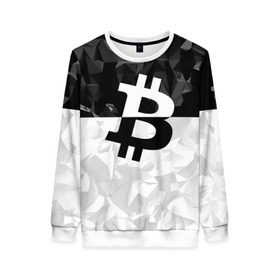 Женский свитшот 3D с принтом BITCOIN Black Collection в Кировске, 100% полиэстер с мягким внутренним слоем | круглый вырез горловины, мягкая резинка на манжетах и поясе, свободная посадка по фигуре | Тематика изображения на принте: bitcoin | btc | crypto | miner | mining | биткоин | валюта | деньги | криптовалюта | майнинг | цифровое золото