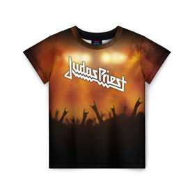 Детская футболка 3D с принтом Judas Priest в Кировске, 100% гипоаллергенный полиэфир | прямой крой, круглый вырез горловины, длина до линии бедер, чуть спущенное плечо, ткань немного тянется | Тематика изображения на принте: band | judas priest | metal | music | rock | атрибутика | метал | музыка | рок