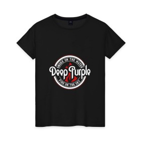 Женская футболка хлопок с принтом Deep Purple в Кировске, 100% хлопок | прямой крой, круглый вырез горловины, длина до линии бедер, слегка спущенное плечо | deep purple | гиллан | гловер | дееп | деп | ди | дип | диперпл | дипперпл | иэн пэйс | метал | морс | пепл | перпл | прогрессивный | психоделический | рок | хард | хардрок | хеви | хевиметал | эйри