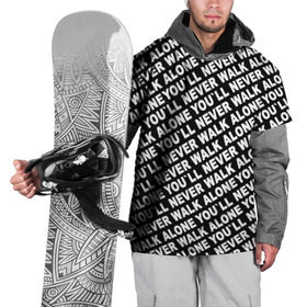Накидка на куртку 3D с принтом YNWA ЧБ в Кировске, 100% полиэстер |  | liverpool | you ll never walk alone | апл | ливерпуль | футбол