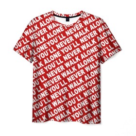 Мужская футболка 3D с принтом YNWA красный в Кировске, 100% полиэфир | прямой крой, круглый вырез горловины, длина до линии бедер | liverpool | ynwa | yol ll never walk alone | апл | ливерпуль | футбол