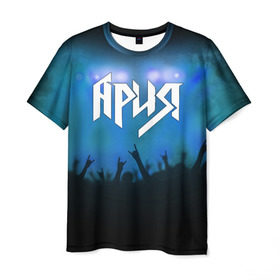 Мужская футболка 3D с принтом Ария в Кировске, 100% полиэфир | прямой крой, круглый вырез горловины, длина до линии бедер | aria | band | metal | music | rock | ария | атрибутика | группа | метал | музыка | рок
