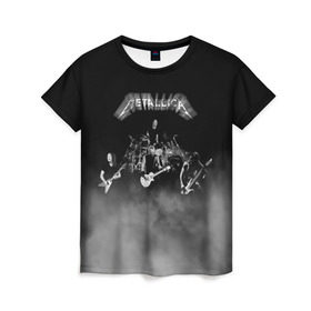Женская футболка 3D с принтом Группа Metallica в Кировске, 100% полиэфир ( синтетическое хлопкоподобное полотно) | прямой крой, круглый вырез горловины, длина до линии бедер | metallica | группа | джеймс хэтфилд | кирк хэмметт | ларс ульрих | метал | металика | металлика | миталика | музыка | роберт трухильо | рок | трэш | трэшметал | хард | хардрок | хеви | хевиметал