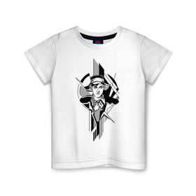 Детская футболка хлопок с принтом Молодой Маяковский в Кировске, 100% хлопок | круглый вырез горловины, полуприлегающий силуэт, длина до линии бедер | авангард | геометрия | портрет | поэт