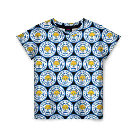 Детская футболка 3D с принтом Leicester City в Кировске, 100% гипоаллергенный полиэфир | прямой крой, круглый вырез горловины, длина до линии бедер, чуть спущенное плечо, ткань немного тянется | 