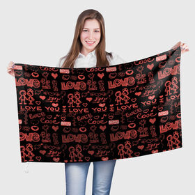Флаг 3D с принтом День всех влюбленных в Кировске, 100% полиэстер | плотность ткани — 95 г/м2, размер — 67 х 109 см. Принт наносится с одной стороны | 