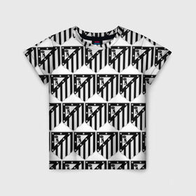 Детская футболка 3D с принтом Atletico Madrid Black&White в Кировске, 100% гипоаллергенный полиэфир | прямой крой, круглый вырез горловины, длина до линии бедер, чуть спущенное плечо, ткань немного тянется | атлетико мадрид | эмблема