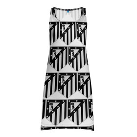 Платье-майка 3D с принтом Atletico Madrid Black&White в Кировске, 100% полиэстер | полуприлегающий силуэт, широкие бретели, круглый вырез горловины, удлиненный подол сзади. | атлетико мадрид | эмблема