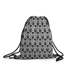 Рюкзак-мешок 3D с принтом Juventus Black&White в Кировске, 100% полиэстер | плотность ткани — 200 г/м2, размер — 35 х 45 см; лямки — толстые шнурки, застежка на шнуровке, без карманов и подкладки | 