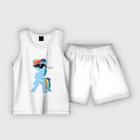 Детская пижама с шортами хлопок с принтом Крутая пони в Кировске,  |  | my little pony | swag | арт | игра | крутая | лошадь | май литл пони | мультфильм | прикольные