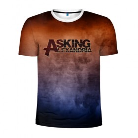 Мужская футболка 3D спортивная с принтом Asking Alexandria в Кировске, 100% полиэстер с улучшенными характеристиками | приталенный силуэт, круглая горловина, широкие плечи, сужается к линии бедра | 