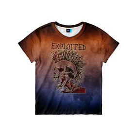 Детская футболка 3D с принтом The Exploited в Кировске, 100% гипоаллергенный полиэфир | прямой крой, круглый вырез горловины, длина до линии бедер, чуть спущенное плечо, ткань немного тянется | band | metal | music | rock | the exploited | атрибутика | группа | метал | музыка | рок