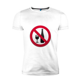 Мужская футболка премиум с принтом Запрет алкоголя в Кировске, 92% хлопок, 8% лайкра | приталенный силуэт, круглый вырез ворота, длина до линии бедра, короткий рукав | 