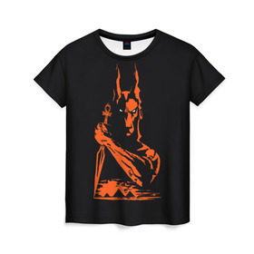 Женская футболка 3D с принтом Анубис в Кировске, 100% полиэфир ( синтетическое хлопкоподобное полотно) | прямой крой, круглый вырез горловины, длина до линии бедер | анубис | боги египта | египет