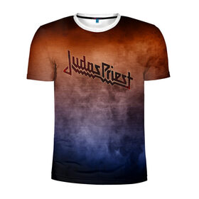 Мужская футболка 3D спортивная с принтом Judas Priest в Кировске, 100% полиэстер с улучшенными характеристиками | приталенный силуэт, круглая горловина, широкие плечи, сужается к линии бедра | band | judas priest | metal | music | rock | атрибутика | группа | метал | музыка | рок