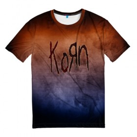 Мужская футболка 3D с принтом Korn в Кировске, 100% полиэфир | прямой крой, круглый вырез горловины, длина до линии бедер | band | metal | music | rock | атрибутика | группа | метал | музыка | рок
