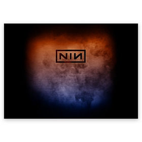Поздравительная открытка с принтом Nine Inch Nails в Кировске, 100% бумага | плотность бумаги 280 г/м2, матовая, на обратной стороне линовка и место для марки
 | band | metal | music | nine inch nails | rock | атрибутика | группа | метал | музыка | рок