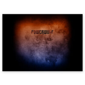 Поздравительная открытка с принтом Powerwolf в Кировске, 100% бумага | плотность бумаги 280 г/м2, матовая, на обратной стороне линовка и место для марки
 | Тематика изображения на принте: band | metal | music | powerwolf | rock | атрибутика | группа | метал | музыка | рок