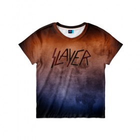 Детская футболка 3D с принтом Slayer в Кировске, 100% гипоаллергенный полиэфир | прямой крой, круглый вырез горловины, длина до линии бедер, чуть спущенное плечо, ткань немного тянется | Тематика изображения на принте: band | metal | music | rock | slayer | атрибутика | группа | метал | музыка | рок