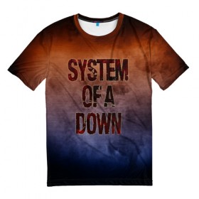 Мужская футболка 3D с принтом System of a Down в Кировске, 100% полиэфир | прямой крой, круглый вырез горловины, длина до линии бедер | band | metal | music | rock | system of a down | атрибутика | группа | метал | музыка | рок